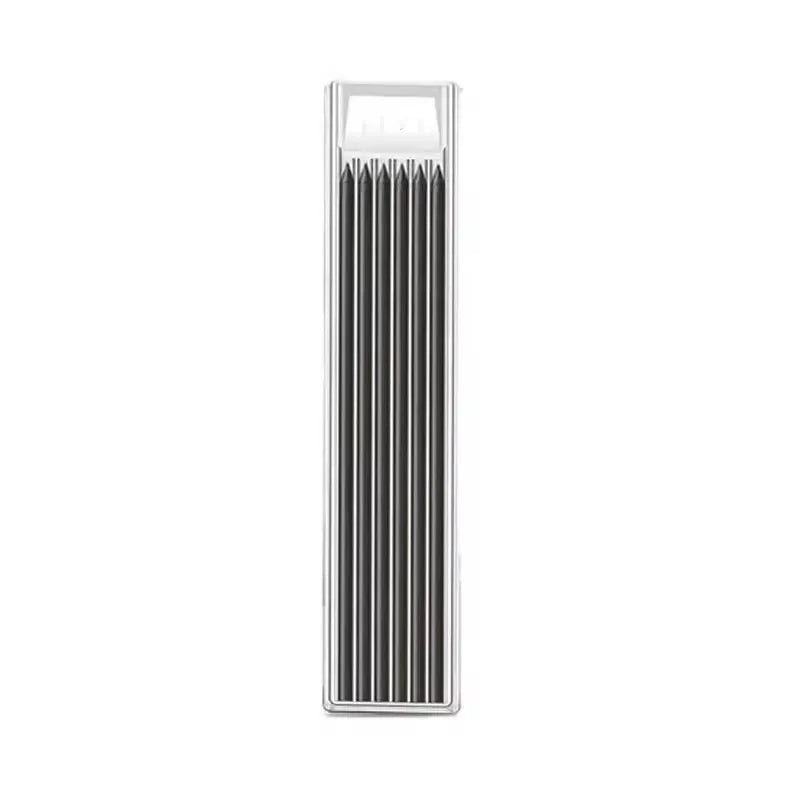 A precision mechanical pencil with a clear barrel and multiple graphite tips.