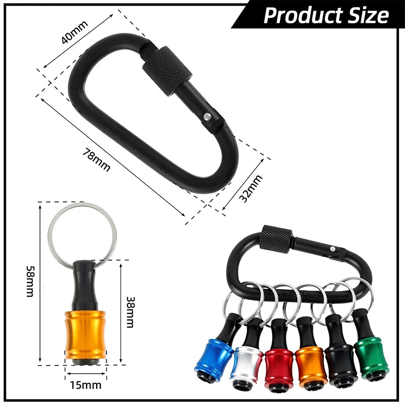 1/4" Hex Quick-Change Screwdriver Bit Holder with Keychain
