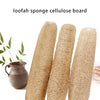 Three cylindrical natural loofah sponges made of cellulose are shown against a white background.
