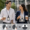 Premium Leather ID Card Holder with Adjustable Lanyard