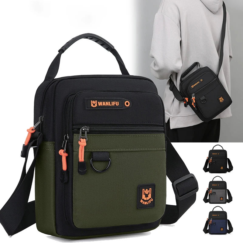 A dark green and black backpack featuring multiple compartments and an adjustable strap.