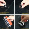 Step-by-step process showing how to use a windshield glass repair resin kit for damage repair and curing.