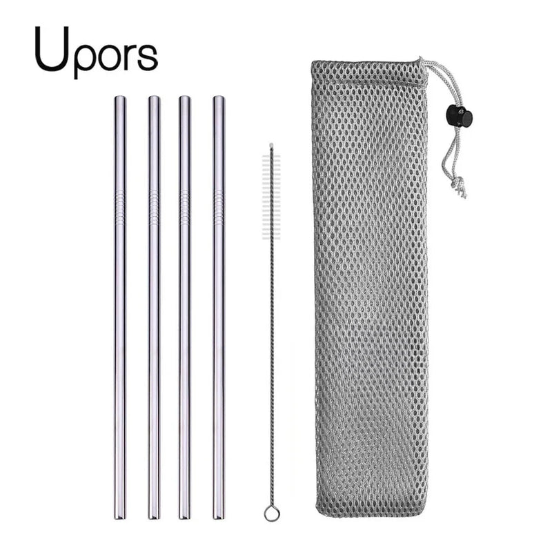 Reusable Stainless Steel Drinking Straws with Cleaning Brush