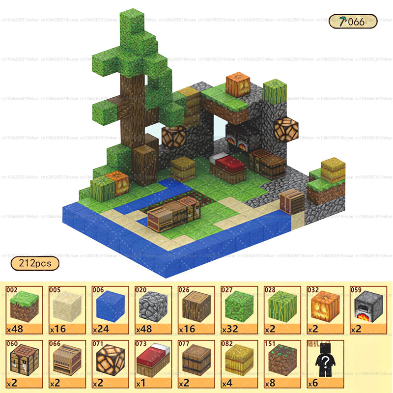 Magnetic Building Blocks Mine World Cube Set