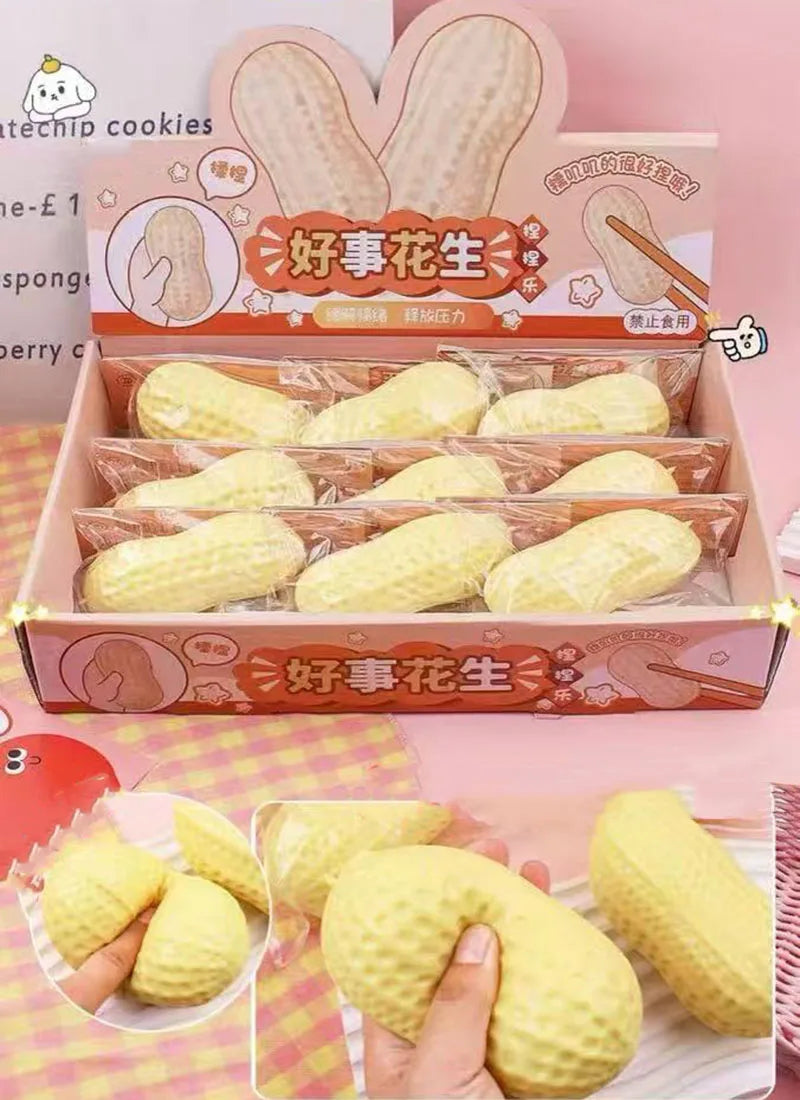 Peanut-Shaped Squishy Stress Relief Toy with Soft Butter Texture