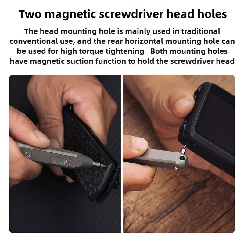 Titanium Alloy Mini Screwdriver with Magnetic Double-Ended Bits