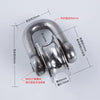 A heavy-duty 304 stainless steel pulley with a silent bearing shown in a top-down view.