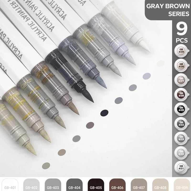 9-teiliges Acryl-Pinselstift-Set