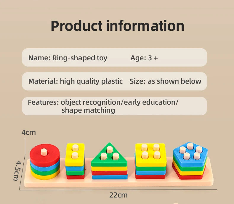 Montessori Shape Sorting Stacking Toy for Toddlers