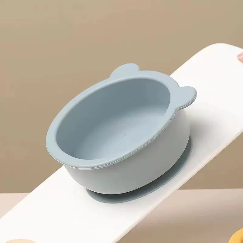 Complete Silicone Baby Feeding Set with Suction Bowl, Plate, Utensils & Bib