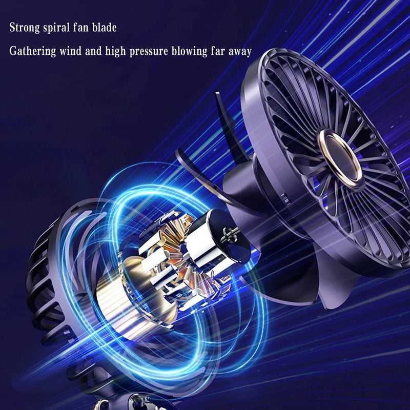 Portable USB Rechargeable Mini Fan with Digital Display