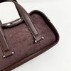 Vintage Croc-Embossed Mini Boston Bag with Dual Straps
