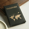 World Map Passport Holder with Card Slots