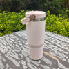 30oz Stainless Steel Vacuum Insulated Tumbler with Handle and Straw