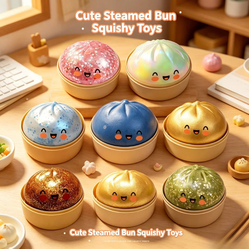 Glitter Squishy Dumpling Stress Toy