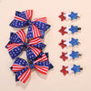 Patriotic Star Bow Hair Clips for Girls