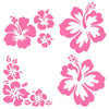 Pink hibiscus flower decals in various bloom shapes and sizes