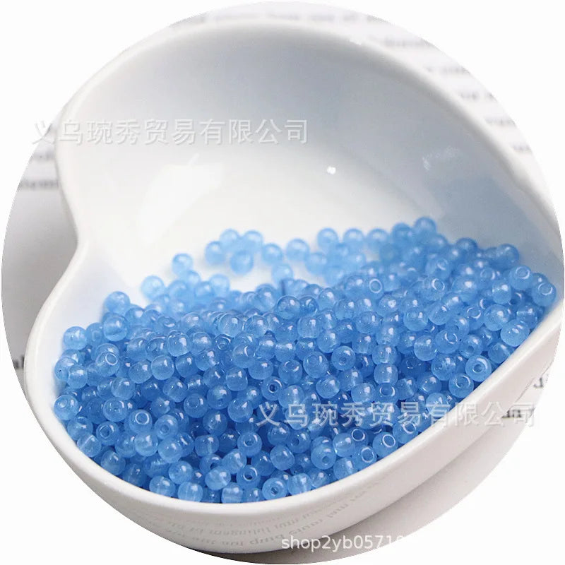 Jade Ice Glass Rice Beads for Jewelry Making