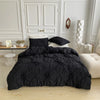 Beige Three-Dimensional Floral Duvet Cover Set