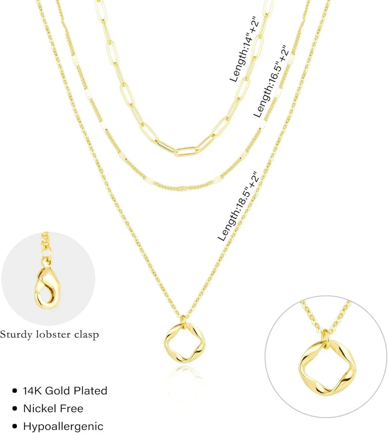 Layered Gold & Silver Chain Necklace Set