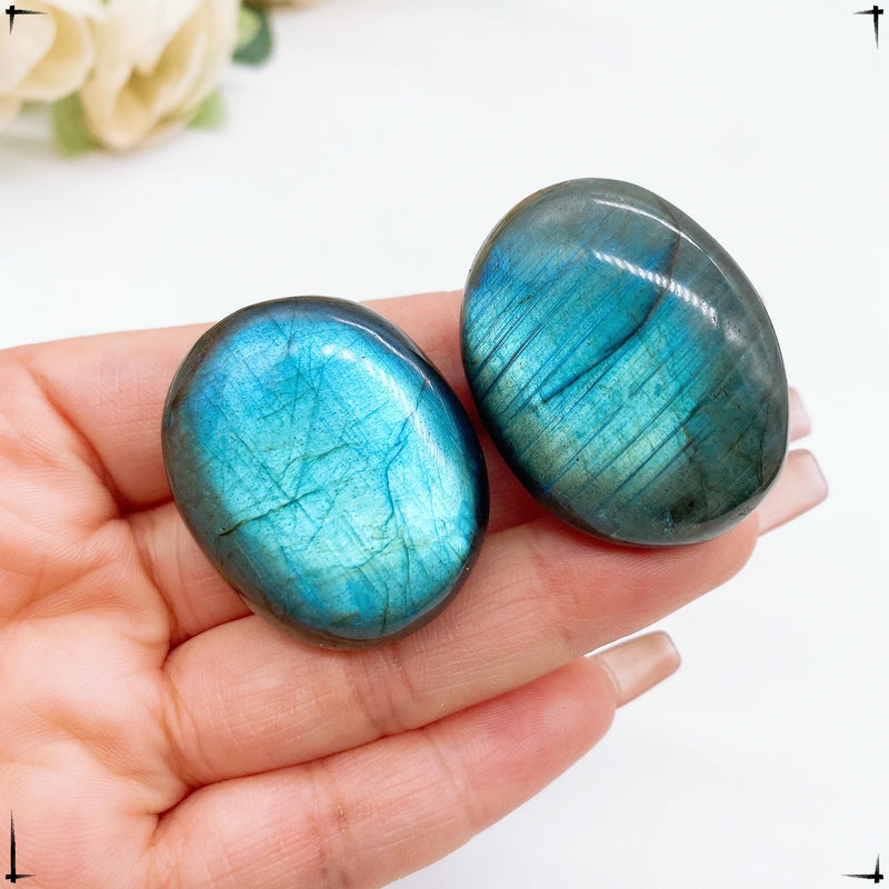 Natural Blue Labradorite Palm Stone
