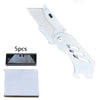 Stainless steel folding utility knife with five replaceable blades and a protective case