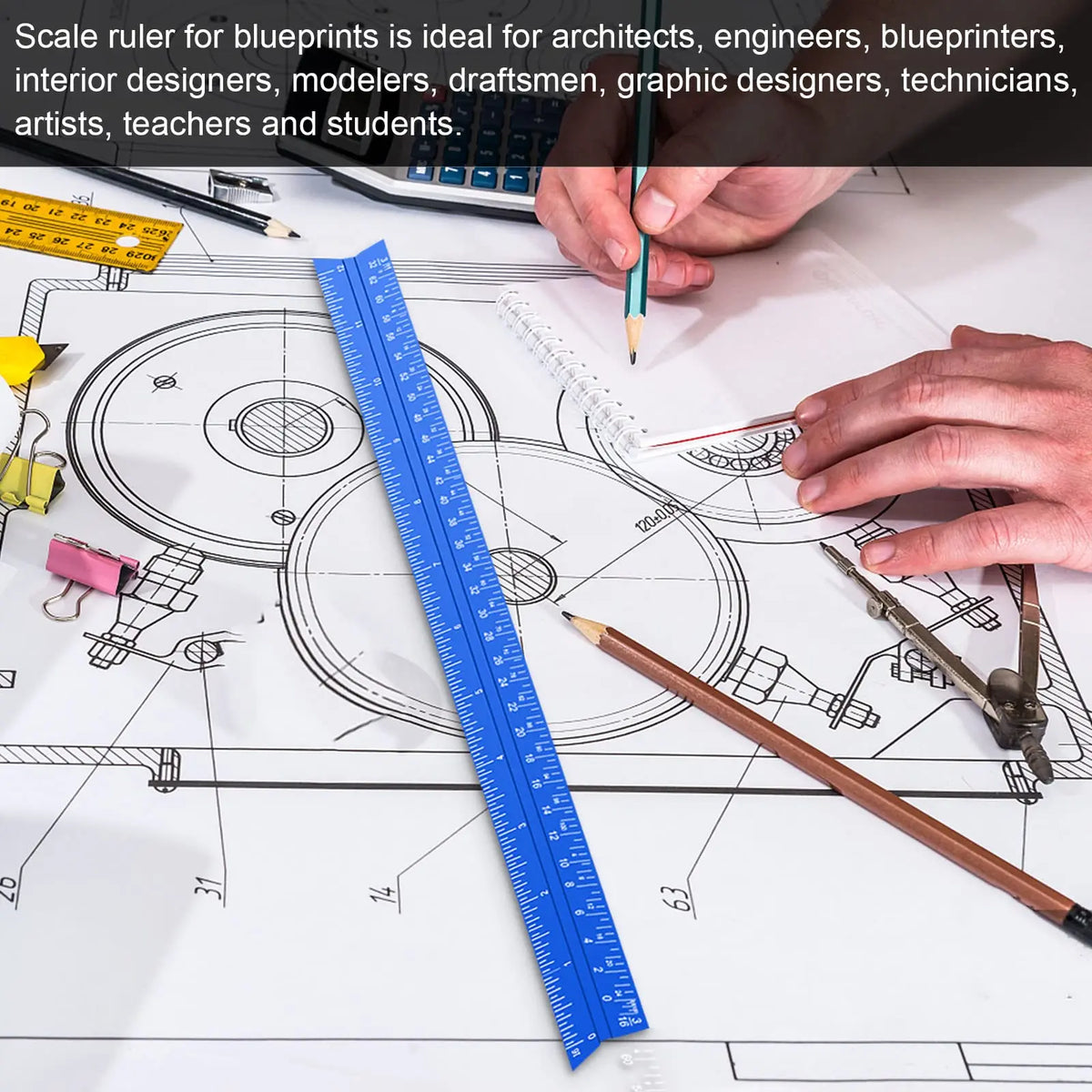 Professional 12-Inch Aluminum Architectural & Engineer Scale Ruler