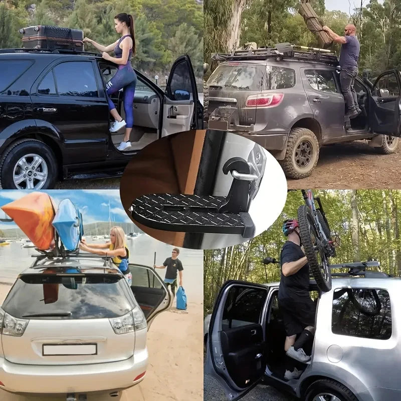 Foldable Car Roof Rack Step with Safety Hammer