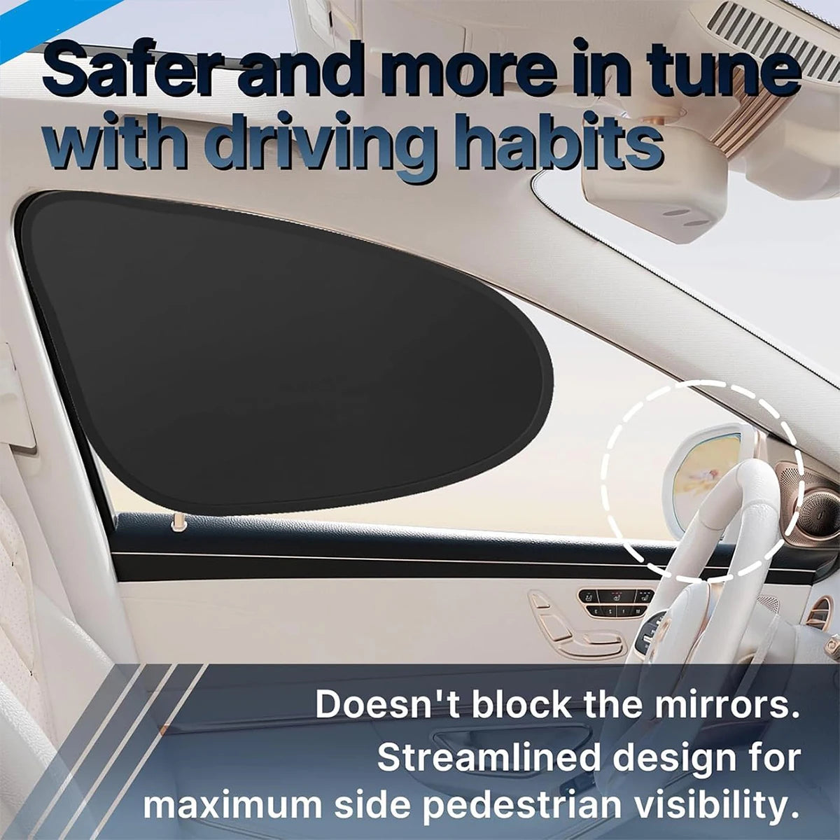 Foldable Car Windshield Sunshade with Side Window Covers and Storage Bag