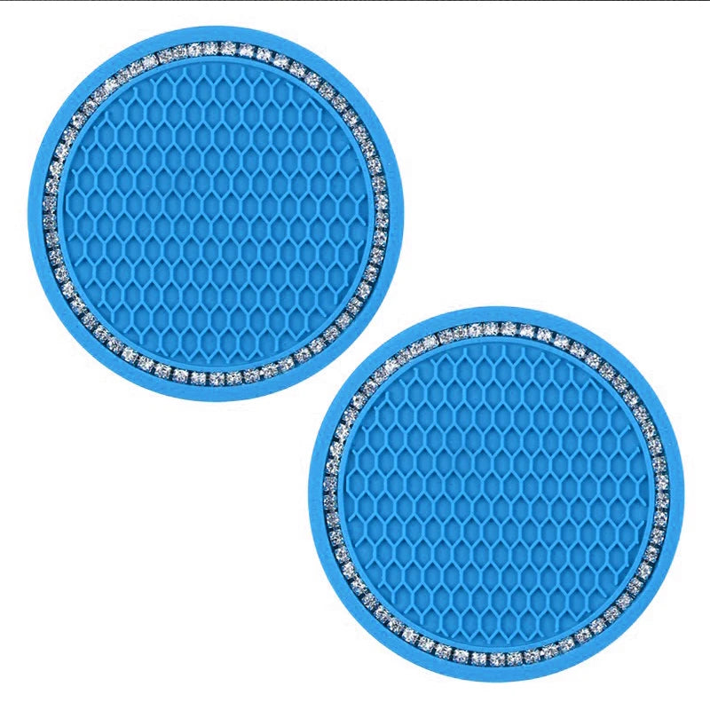 Rhinestone Crystal Car Cup Holder Coasters (Set of 2)