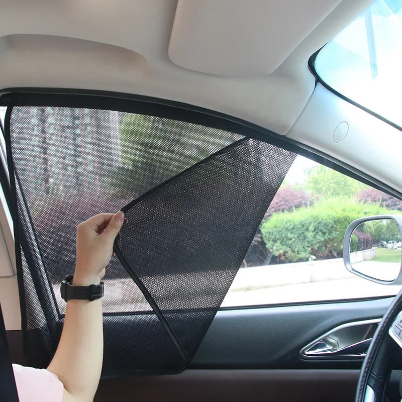 Magnetic Mesh Car Window Sunshade Set – UV Protection & Privacy