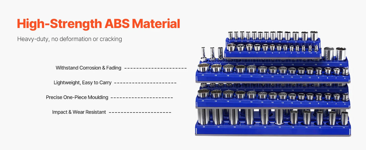 Magnetic Socket Organizer Set with Metric and SAE Trays