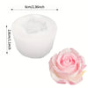Moule en silicone blanc en forme de rose pour cire de bougie