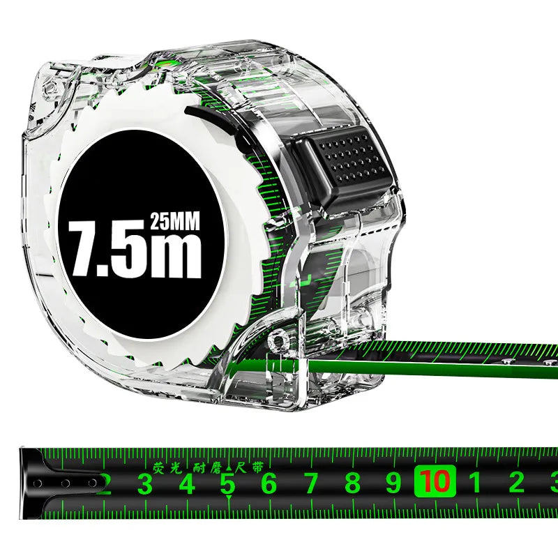 5m Fluorescent Steel Tape Measure with Self-Locking Mechanism