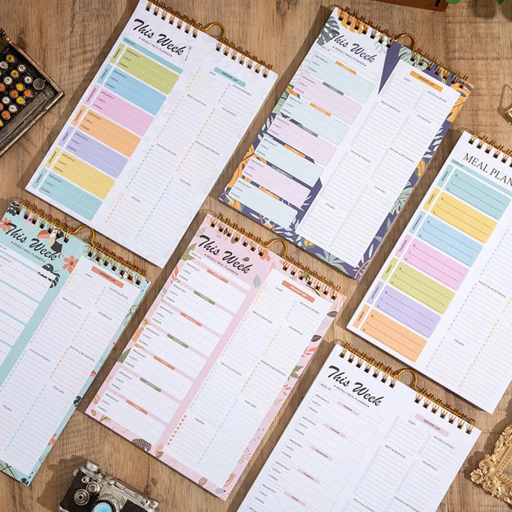 Weekly Meal Planner with Shopping List - 52 Tear-Off Sheets