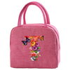 Insulated Canvas Lunch Bag with Butterfly Letter Pattern