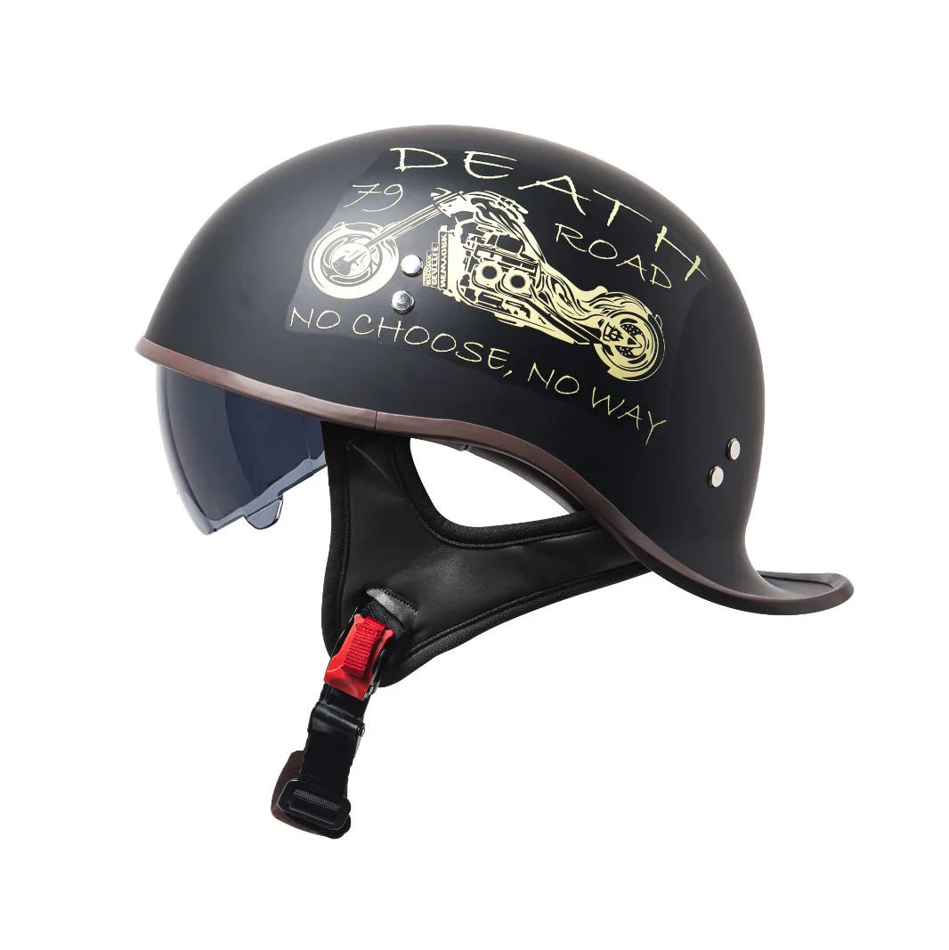 Vintage Retro Half Motorcycle Helmet – Unisex ABS Scooter Helmet
