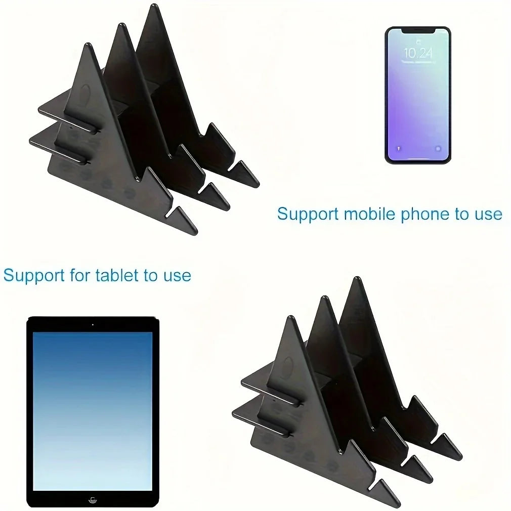 A portable optical tracing board with multiple triangular guides for drawing projects on a tablet or mobile phone.