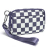 Checkered Zip-Around Wallet with Clear ID Window