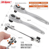 Compact Double-Ended Ratchet Wrench with Quick-Release Sockets