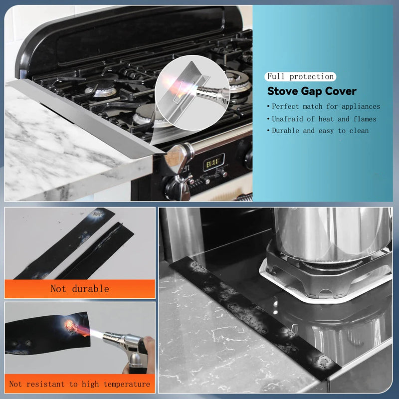 Stainless Steel Stove Gap Covers - 2 Pack