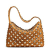Black Rivet Shoulder Bag with Motorcycle Edge