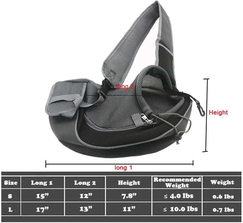 Hands-Free Pet Sling Carrier for Small Dogs & Cats