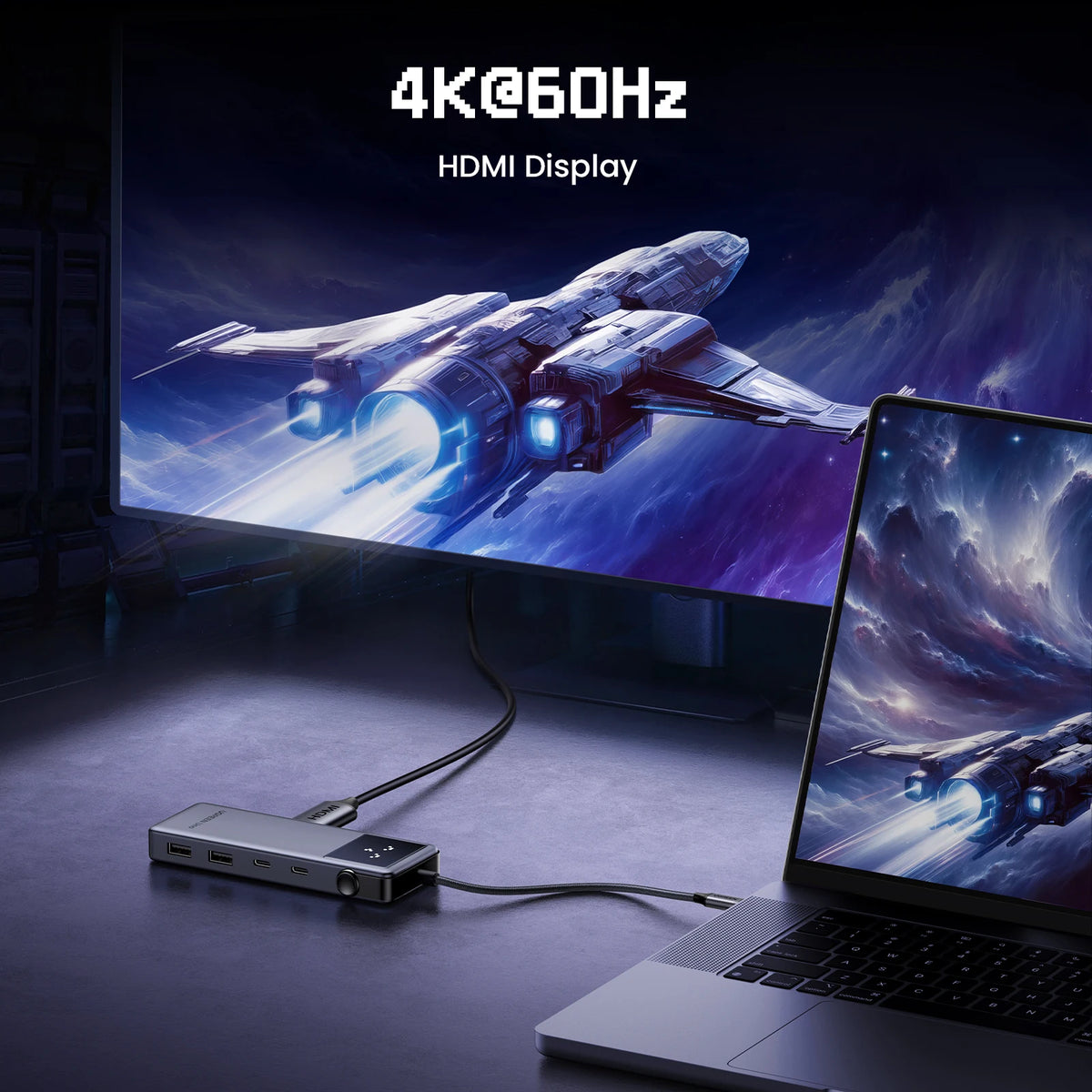 6-in-1 USB-C Hub with 4K HDMI, 10Gbps Data, and 100W Pass-Through Charging