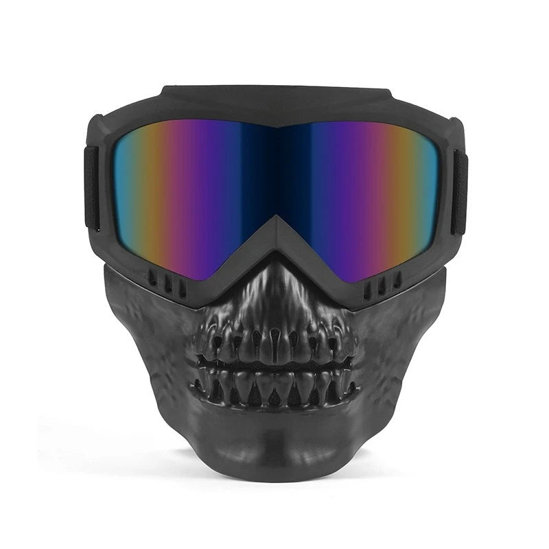 Skull Design Motorcycle & Cycling Goggles with Protective Mask