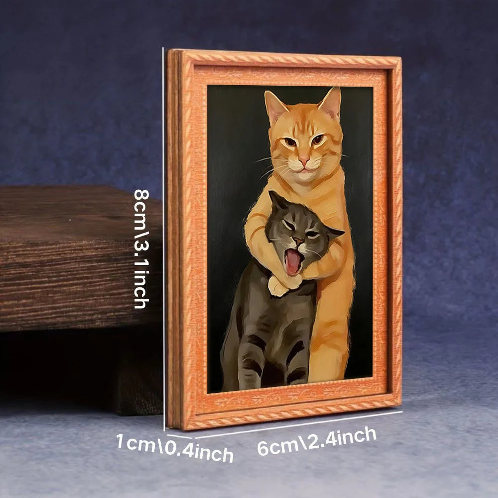 Funny Cat Fridge Magnet – Silly Cat Fight Decoration for Kitchens