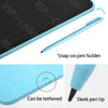Tablette d'écriture LCD bleue pour enfants avec porte-stylo à clip et pointe élégante.