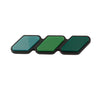 A set of three green and teal colored grille emblem stickers for Toyota trucks and SUVs.