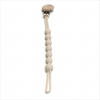 A light beige silicone pacifier clip with an anti-lost chain attached.