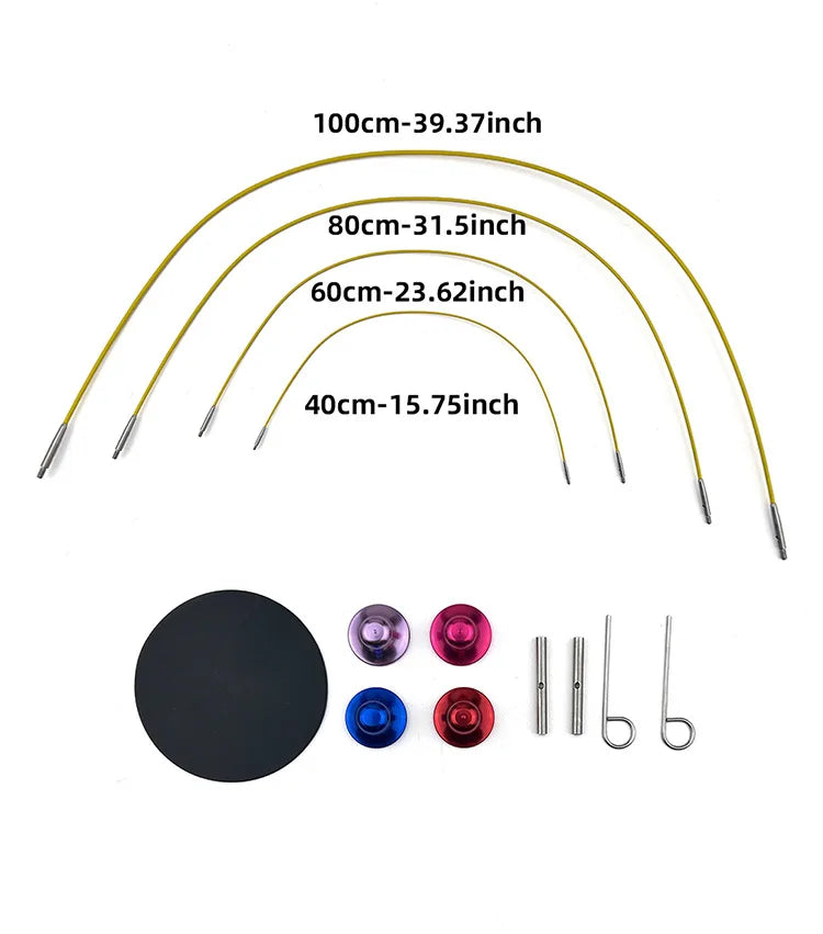 Interchangeable Aluminum Knitting Needle Set with Crochet Hooks